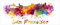 Wallario selbstklebendes Poster - Städte als Aquarell - Skyline von San Francisco, Aufkleber in Premiumqualität, Klebefolie Größe: 50 x 125 cm