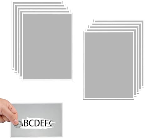 Sicheii 10 Stück A5 Rubbelaufkleber Groß, 21x14,8 cm Rubbellose Selber Machen, Rubbelkarten Zum Selber Beschriften, Selbst klebende Kratz Etiketten für Kartenspiele DIY Einsparungen (Silber)