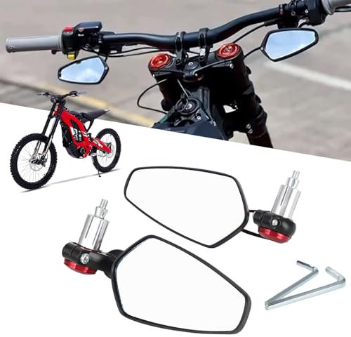 IUVWISN Für Surron Rückspiegel 22 mm Lenkerendenspiegel für Sur Ron X/S UltraBee für Talaria für Segway Elektro Dirt Bike Rot