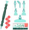 Diamond Art Painting Pen Accessories Tools Set,1Pcs Ergonomic Resin Diamond Drill Pen and 6Pcs Green Stainless Steel Metal Screw Thread Multi Placer Tips and 6 Glue Clay