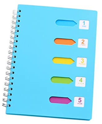 TOGEVAL Spiralseitiges Notizbuch Dickes Notizblockpapier Kategorienotizblock Schülerbriefpapier Für Reisen Tagebücher Journale Mittel Blau