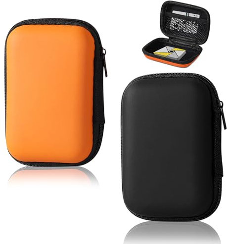 JSUOEO Playing Card Case, 2 Pcs Waterproof Uno Card Game Case Practical Portable Playing Card Holder Box for Storage Camping(Orange and Black)