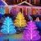 3PCS Solar Christmas Decorations - Outdoor Waterproof Solar Christmas Tree Jellyfish Lights - 5 Layer Optical Fiber - 7 Color Changing for Pathway, Lawn, Patio