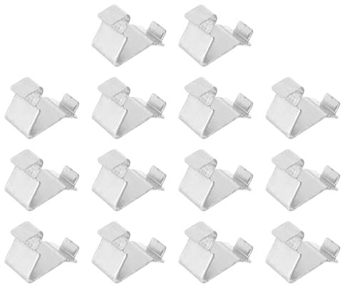 sourcing map 14pcs Cabinet Shelf Clips Steels Adjustable Shelf Bracket Clamp Metal Shelf Support Pins Shelf Clip Support Hardware Replacement Part for Metal and Wood Shelving, Silver