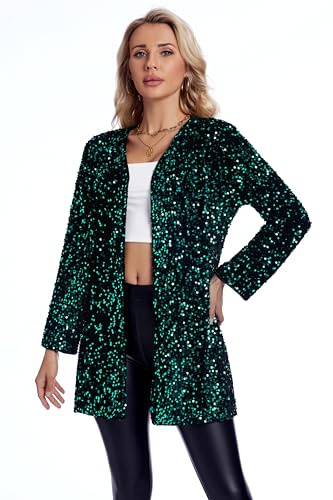 THANKPEARL Damen Sequin Jacket Mantel