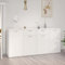 Myheimly Sideboard mit 4 Türen 2 Schubladen Kommode Anrichte Mehrzweckschrank Beistellschrank Schrank Standschrank Holzwerkstoff Hochglanz-Weiß,160 cm