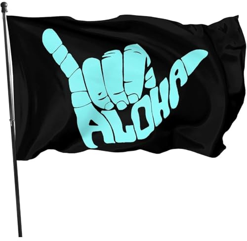 Aloha-Hand-Hawaii-Symbol Flagge Langlebig Außenbanner Lustige Parteifahne Für Feiertage Yard Lawn 90X150Cm