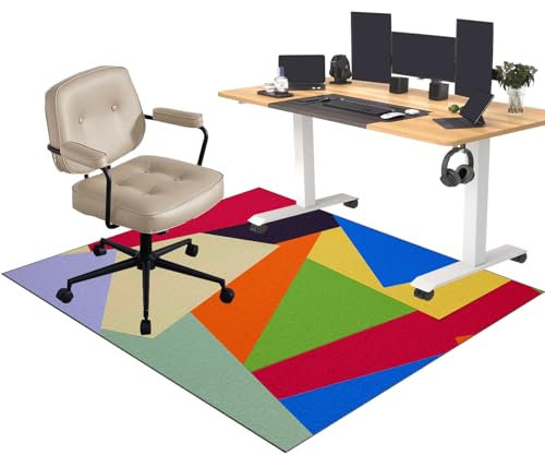 Stuhlmatte für Teppich und Fußböden aus Hartholz, Bodenschutzmatte mit rutschfester Oberfläche, Bürostuhlmatte Spiel- und Arbeitsmatte 70 x 100 cm