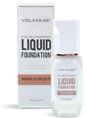 VIOLA HOUSE Foundation Color Changing,Flüssige Foundation Makeup Für Das Gesicht,Flawless Weiß En Farbwechsel Basis Concealer Für Die Abdeckung (Hellbraun, M)