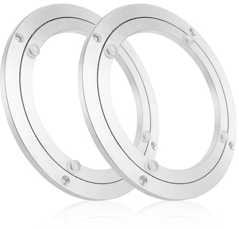 AKOLAFE 2 Stück 8 Inch Drehteller aus Aluminiumlegierung Drehlager Drehplatte 360 Drehbar Drehbeschlag Schwerlast Drehscheibe Ø 200mm Drehplatte Tisch für Möbel TV Rack Stühle Schreibtisch Esstisch