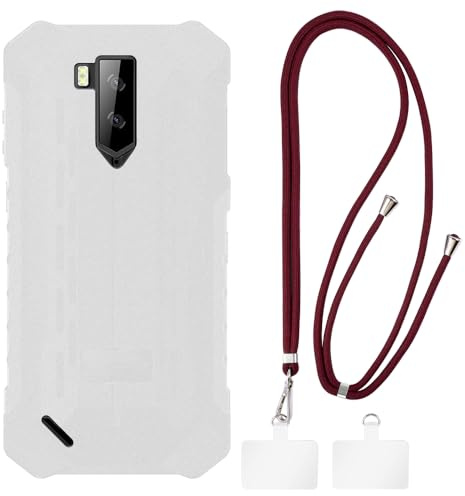 Shantime Case and Crossbody Lanyard Set Compatible with Hammer Iron 3 Phone Cover and Adjustable Neck Strap with Metal Buckles and 2 Patches(White + Red)