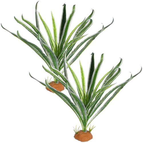 Gatuida 2pcs Reptile Tank Plants Artificial Desert Simulation Model with Smooth Texture for Snake and Gecko Climbing Suitable for Amphibian Terrariums