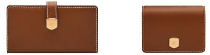 FOSSIL Damen Lennox Braunes Leder Portemonnaie, Set