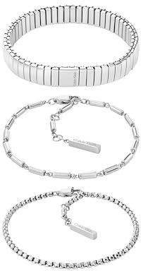 Calvin Klein Set aus 3 Armbändern für Damen Kollektion CK STACKED aus Edelstahl - Erhältlich aus Gold oder Silber