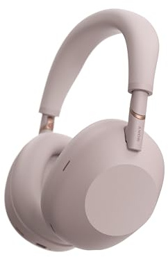 Sony WH-1000XM6 cuffie premium wireless Bluetooth over-ear con Noise Cancelling, suono Hi-Res, design pieghevole, custodia resistente, 30 ore di autonomia NC on, iOS e Android –Sand Pink