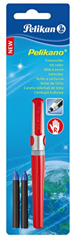 Pelikan 972430 - Tintenroller Pelikano R480, rot + 2 Patronen KM blau