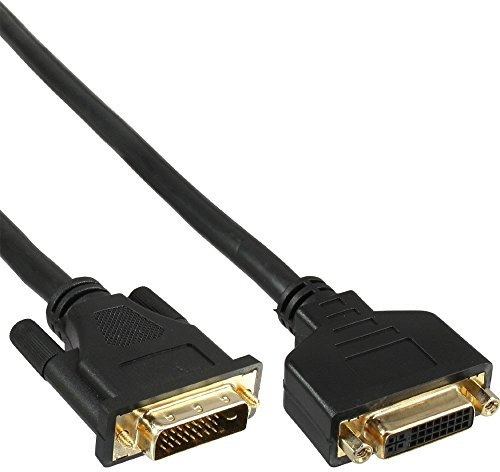 InLine 17763 cable DVI 3 m DVI-D Negro - Cables DVI (3 m, DVI-D, DVI-D, Negro, Oro, Male connector / Female connector)