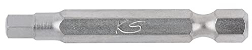 KS Tools 911.2804 1/4 CLASSIC Bit Innensechskant, 50mm, 2mm, 5er Pack | Schraubendreher-Bits, 5-teilig, 6-kant, L 50 mm – 1/4 Zoll – 2 mm, Chrom-Vanadium