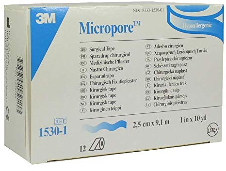 MICROPORE Vliespfl.2,5cmx9,1m weiß 1530-1 12 St