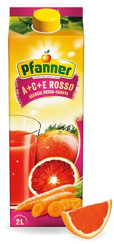 Pfanner A+C+E Rosso Mehrfruchtgetränk (1 x 2 l) - min. 27% Fruchtgehalt – ACE vitamin-reiches Getränk– Multivitamin Fruchtgetränk – im TetraPack