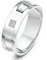 Theia Ehering Palladium 950 0.02ct Diamant in quadratischer Fassung mit zwei Rillen, 6mm - Größe 59 (18.8)