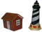 Keramik Leuchtturm & House Design Salz und Pfeffer Shaker Set
