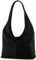 modamoda de T150 Damen Schultertasche Shopper Large aus Wildleder handmade in Italy, Farbe:Schwarz