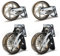 GTV - Möbelrolle B SHIFT mit Feststeller - Lenkrollen für Möbel - Stahl/PC/PU - Durchmesser 75 mm - Schwenkräder 360 Grad - Gesamtlast pro Rolle: 40 kg - braun - Rollen mit Bremse