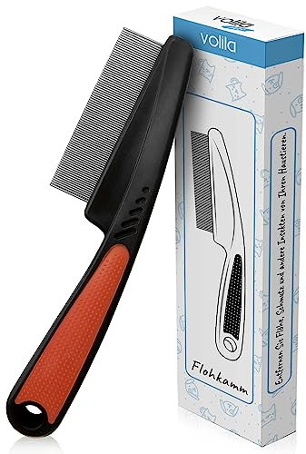 volila Flohkamm - 15 cm Flohkamm Hunde & Flohkamm für Katzen Floh Entfernung - Feiner Anti Flöhe Katzen & Flöhe Hund Nissenkamm - Sanfte & Flexible Borsten für ein Floh- und Zeckenfreies Fell