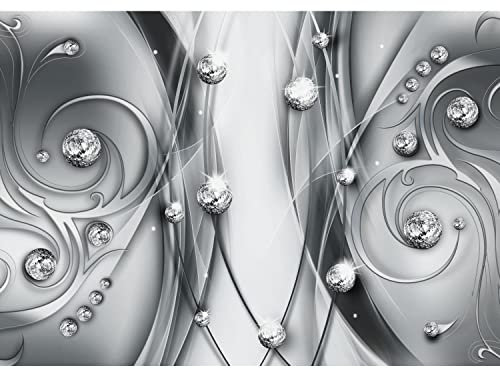 Runa Art Fototapete Abstrakt Perlen 352 x 250 cm Vlies Tapeten XXL Moderne Wandtapete Wohnzimmer Schlafzimmer Schwarz Weiss 9261011c