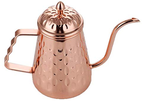 Tubayia Bouilloire à café en Acier Inoxydable 650 ML Or Rose