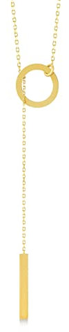 14k Real Gold Y-Necklace for Women,14k Gold Lariat Necklaces,Vertical Bar, Two Stars, Leaves, Rose, Hamsa Hand Pendant Necklace,Dainty Gold Jewelry,Gifts for Birthday, 18, Gold, not-applicable