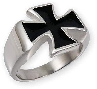 Fly Style 1 Stück Ringe aus Edelstahl - Totenkopf, Alien, Drache, Eisernes Kreuz, Ring Grösse:21.0 mm, Modelle:Eisernes Kreuz Bundeswehr EK