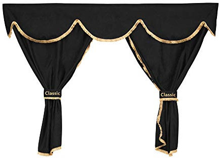 24/7 Auto Schwarz Vorhänge + Dekors Set von 9 Stück für Scania R & G Normal Cab & P Highline Trucks