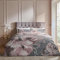 Catherine Lansfield Dramatic Floral Pflegeleichtes Bettwäsche-Set für King-Size-Bett, Grau