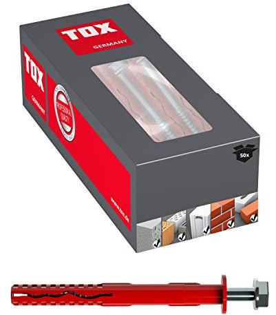 TOX Rahmendübel Fassad KB 10 x 140 mm + Schraube, Dübel für sichere Befestigungen von Fassaden, Türen und Fenstern in fast allen Baustoffen, Durchsteckmontage, 50 Stück im Karton, 062101631