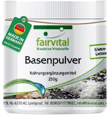 Fairvital | Fórmula Alcalinizante (Basenpulver) - Polvo alcalino con sales minerales - VEGANO - 250g - Calidad Alemana