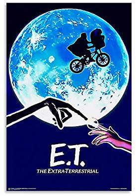 E.T. The extraterrestrische klassische Filmposter, Vintage-Film, 3 Leinwand-Wanddekor, Kunstdruck, für Büro, Wohnzimmer, Schlafsäle, Häuser – Geschenke für den Freund, Mann, 30 x 45 cm