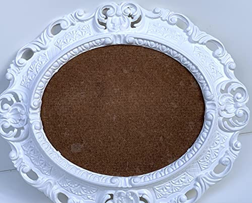 artissimo Bilderrahmen Barock Oval WEIß OHNE Glas Antik 45x38 Prunk Rokoko Bilderrahmen 24x30cm Fotorahmen