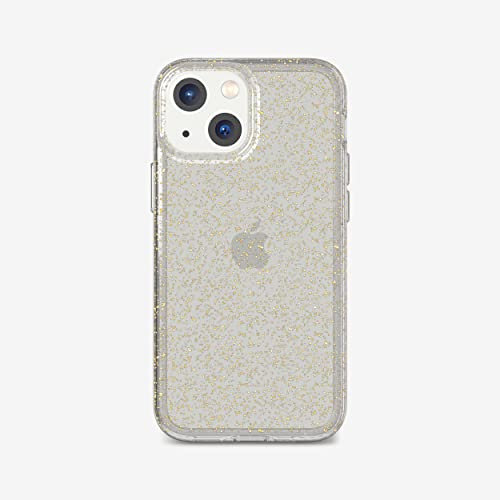 tech21 Evo Sparkle for iPhone 13 Mini – Shimmering Phone Case with 12ft Multi-Drop Protection Gold Glitter