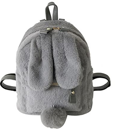 Bozaap Damen Mini Rucksack,Süße Flauschige Umhängetasche Plüsch Kaninchenohr Rucksack Hase Satchel Geldbörse Plüsch Handtaschen Lässiger Tagesrucksack Mädchen