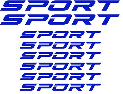 8 Stück Sport Aufkleber für Auto oder Motorrad - Rennsportfelgen Rückspiegel Sport Tuning Car Stripes Stripes - 3 Größen. Auto-Motorrad-Fahrrad-Roller (Blau)