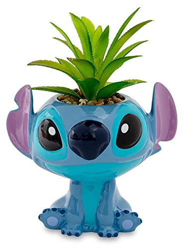 Toynk Disney Lilo & Stitch Full Body 5-Inch Ceramic Planter with Artificial Succulent