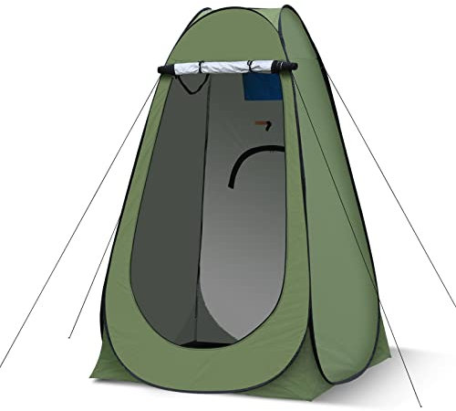 LEMROE Tente de douche ou à langer pop-up avec bonne ventilation et espace - Pour l’extérieur, camping, pique-nique, pêche, plage, toilettes, pour se changer, se protéger du soleil - Vert, 150 cm