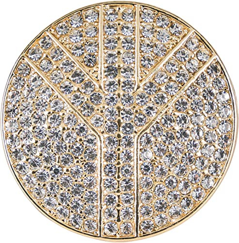 styleBREAKER Damen Runde Magnet Schmuck Brosche mit Peace Symbol und Strass für Schals, Tücher, Ponchos 05050110, Farbe:Gold