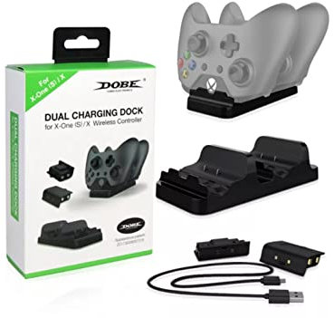 Station de charge double Dobe + deux batteries de 600 mAh pour, compatible avec Xbox One