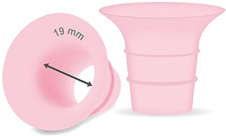 Maymom Inserto de brida de 19 mm rosa compatible con Elvie Single/Double Electric, Elvie Stride Cup (24 mm), compatible con Medela PersonalFit Flex Shield