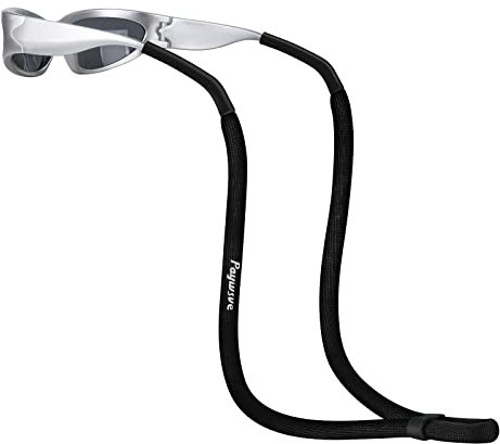 Payivsve Schwimmfähiges Brillenband - Einstellbare Länge Sportbrillenband für Wassersport geeignet - Schwimmfähig Wasserfestes Sportbrillenband, für Damen, Herren & Kinder (Schwarz