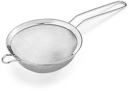 Forgast Edelstahl Maschensieb | ⌀12cm | Feinmaschen | Küchensieb | Mehlsieb | Seiher | Metallsieb | Edelstahlsiebe | Blanchiersieb | Passiersieb | Spülmaschinengeeignet