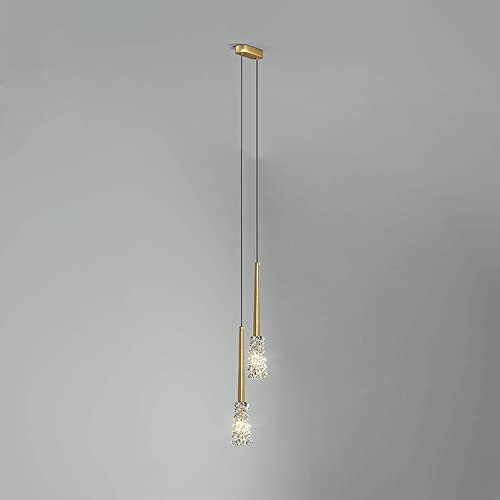 Elksdut Luz Colgante Moderna para Mini iluminación Colgante sobre la Isla de la Cocina, Accesorios de Luces Colgantes de Techo LED con Pantalla de Vidrio Ondulado de Agua para la Barra de la Sala de